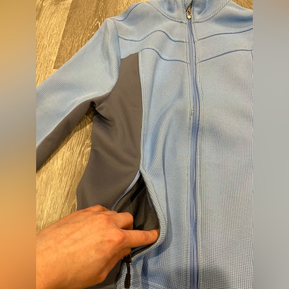 Spyder Womens Speedo Powder Blue Waffle Knit Fleece Zip Jacket Medium - Picture 13 of 15